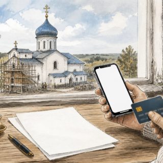 Скетч: безопасное онлайн-пожертвование на восстановление православного храма